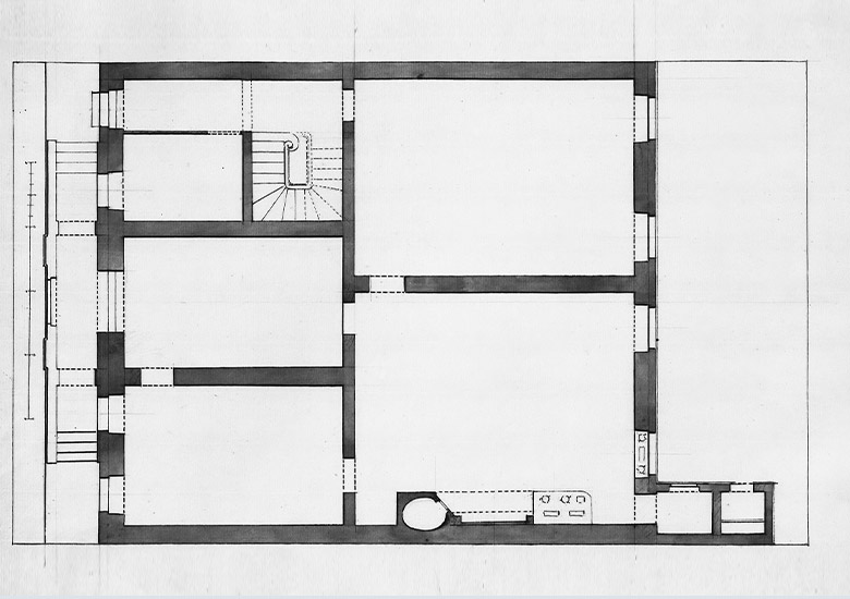 Kreativ gezeichneter Grundriss